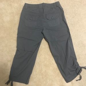 Grey Low Rise Capris